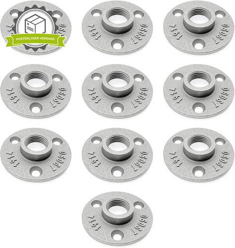 10x rohr bodenflansch zoll - rohr-bodenflansch, 1/2
