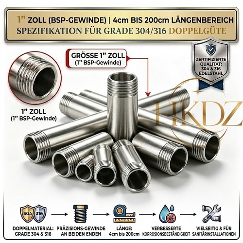 Zoll rohrdoppelnippel - g,